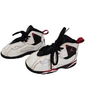 Nike Air Jordan True Flight Toddler Sz 8C/25 White black Athletic Shoes Sneakers
